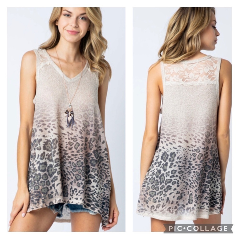 Vocal Leopard/Camouflage Lace Panel Top! S,M